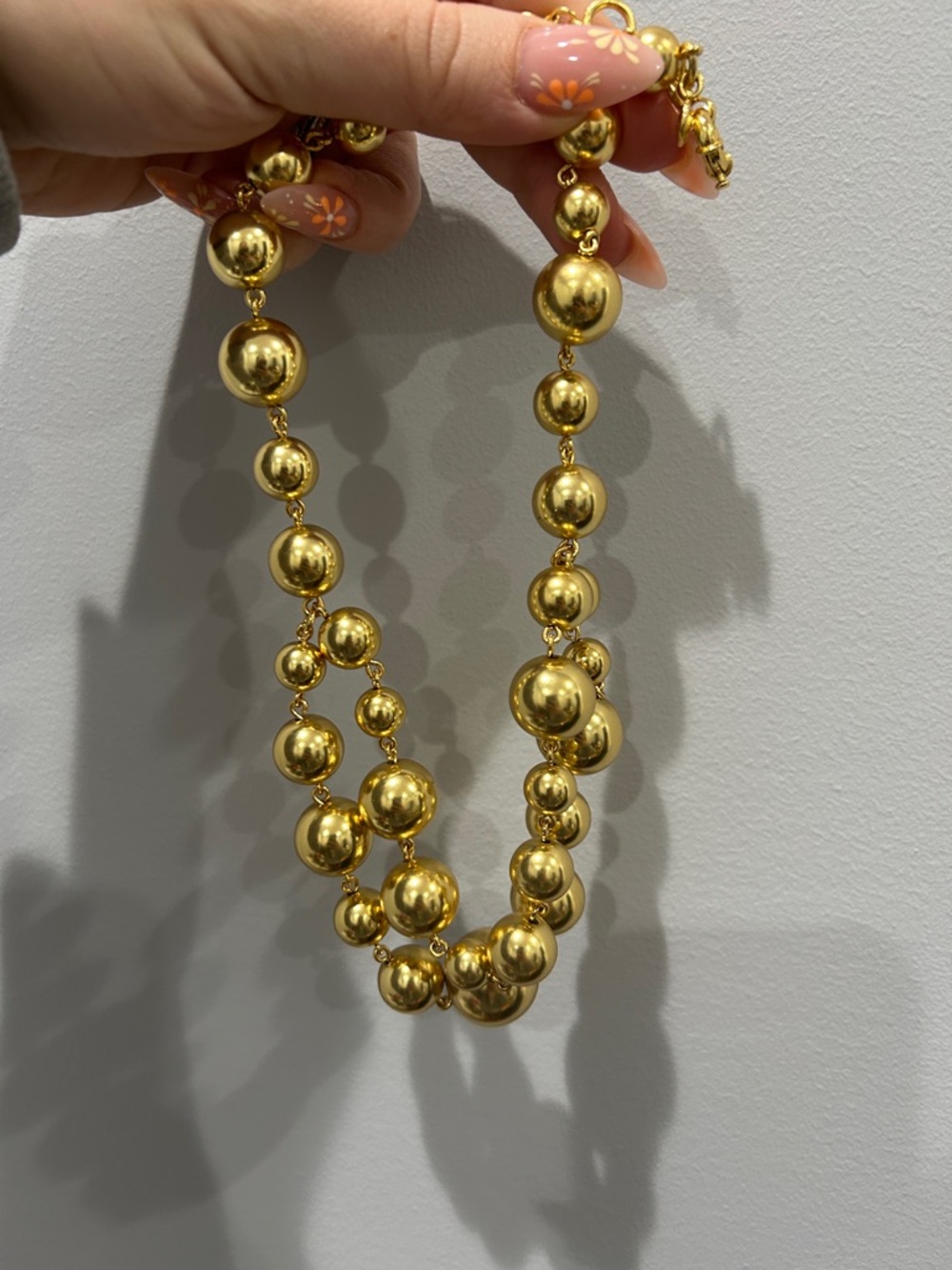 J. Crew Polished Gold Bead Necklace
